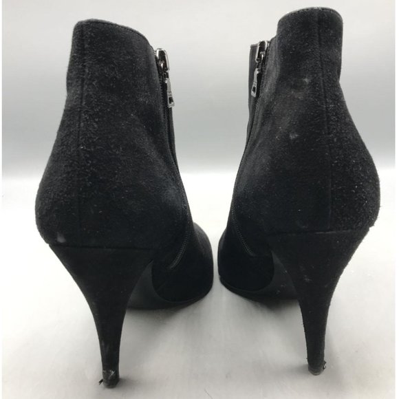 Prada Black Suede Bootie Heels Size 39 - Picture 3 of 6